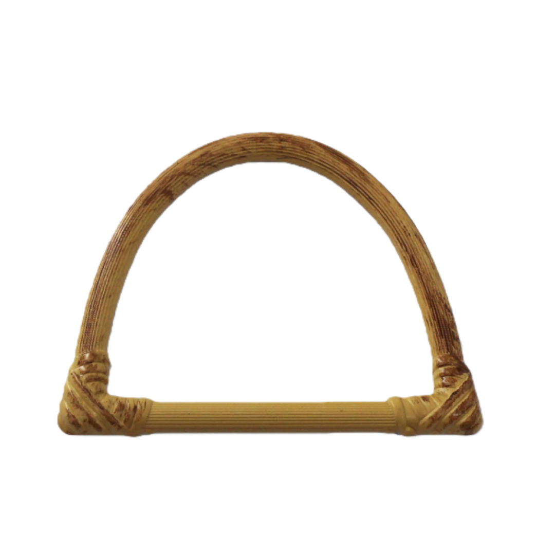 Manici per Borse in Rattan Sintetico, Manico Rigido a Mezzaluna in Plastica per Borse Fai da Te, Accessori per Borse a Mano Artigianali