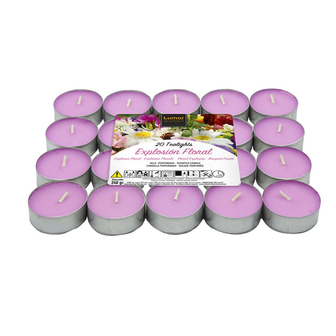 Confezione da 20 tealights Candele Profumate Esplosione Floreale