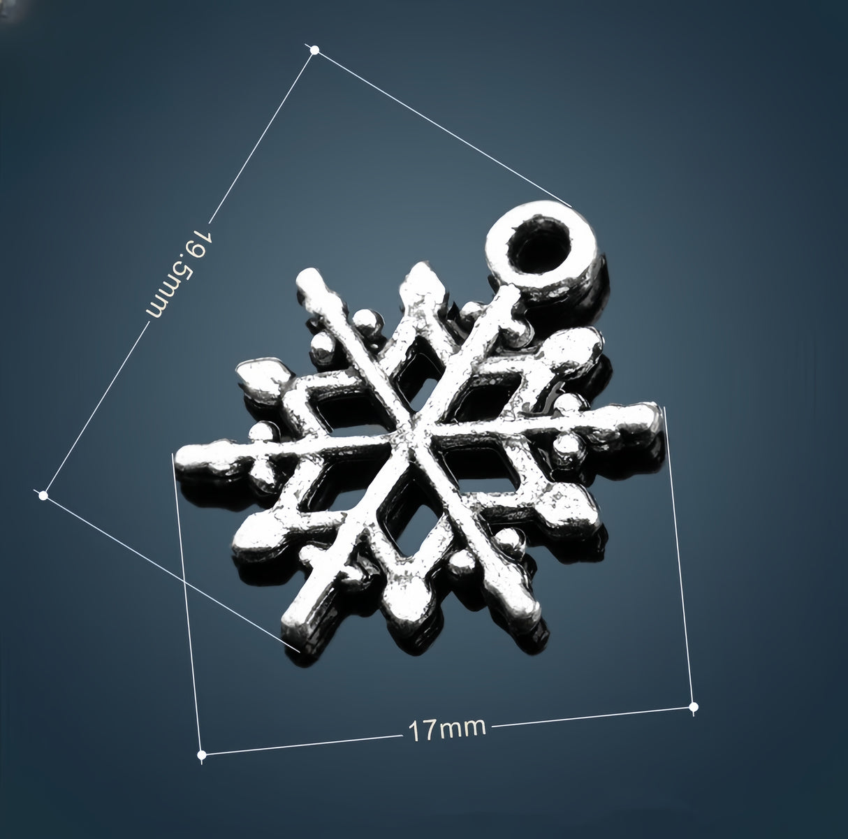 20 PEZZI ACCESSORI CIONDOLI FIOCCO DI NEVE VINTAGE FAI DA TE APPLICAZIONE