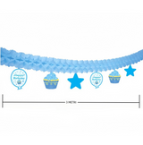 3 metri Ghirlanda Striscia Decorativo Azzurro con Slittamento happy birthday carta