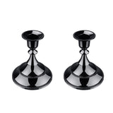 Set 2 Portacandele in Metallo Nero Stile Vintage – Candelabri Decorativi per Tavola, Casa e Atmosfera Elegante