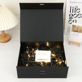 Scatola Regalo di Lusso con Coperchio Magnetico, Box Rigido 33 * 25 * 12.5cm con Nastro Colore Nero