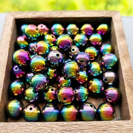 Perline Colorate 6 mm per DIY, circa 230 Pezzi, Perle Foro Largo per Bracciali e Collane, Perline Decorative per Bigiotteria, Hobby Creativo e Artigianato