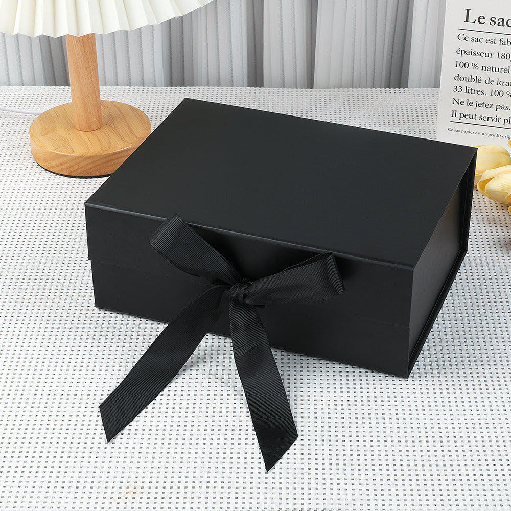 Scatola Regalo di Lusso con Coperchio Magnetico, Box Rigido 33 * 25 * 12.5cm con Nastro Colore Nero