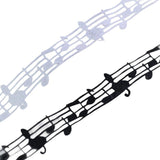 Nastro Decorativo con Note Musicali, Pizzo in Poliestere, Largo 30mm, 10 yard per Rotolo, Merletto Creativo per Artigianato, Festa, Regali, Scrapbooking, Bianco/Nero