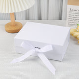 Scatola Regalo di Lusso con Coperchio Magnetico, Box Rigido 33 * 25 * 12.5cm con Nastro Colore Bianco