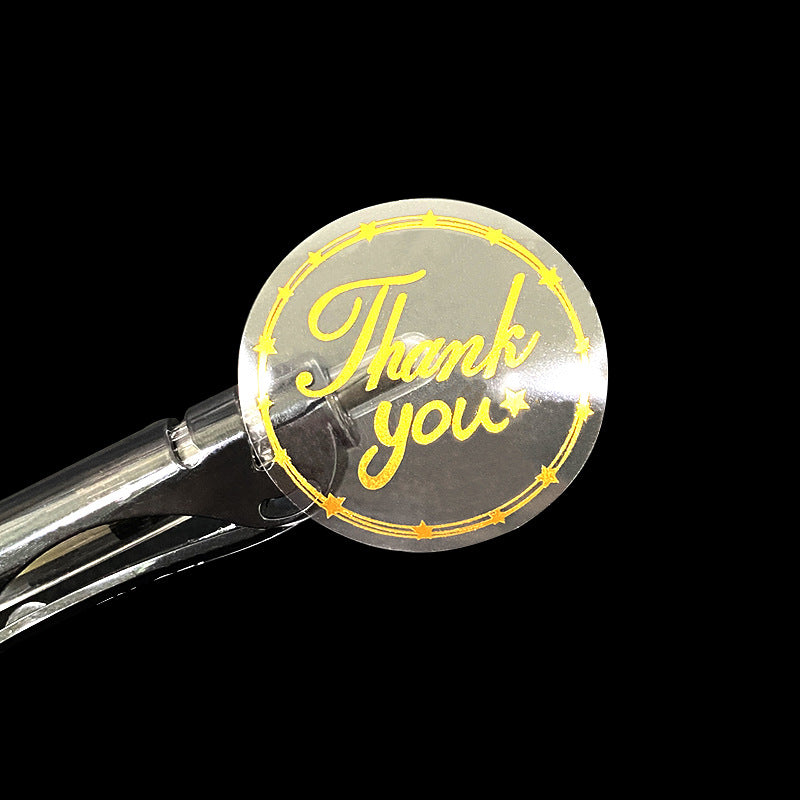 500 pezzi Etichette Adesive Thank You, diametro 2.5cm Rotonde Sticker Oro Metallizzato, Adesivi Decorativi per Fai-Da-Te, Regali, Pacchi, Ringraziamenti, Pasticceria e Piccole Attività
