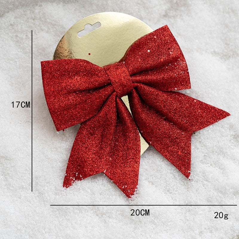 Fiocchi Natalizi Decorativi Glitterati – Set da 5 Pezzi, 3 Colori Assortiti, 20×17 cm, Decorazioni per Albero di Natale, Regali e Addobbi Festivi