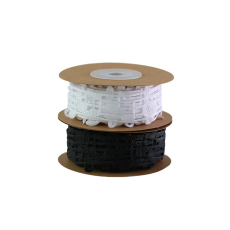 Nastro Decorativo con Note Musicali, Pizzo in Poliestere, Largo 30mm, 10 yard per Rotolo, Merletto Creativo per Artigianato, Festa, Regali, Scrapbooking, Bianco/Nero