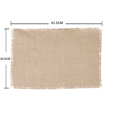 Set 6 Tovagliette Americane in Juta Naturale con Frange, 45x30 cm, Tema Naturale, Stile Rustico
