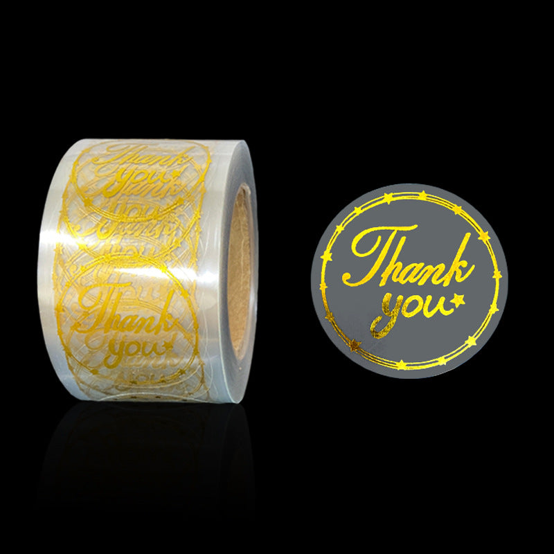 500 pezzi Etichette Adesive Thank You, diametro 2.5cm Rotonde Sticker Oro Metallizzato, Adesivi Decorativi per Fai-Da-Te, Regali, Pacchi, Ringraziamenti, Pasticceria e Piccole Attività