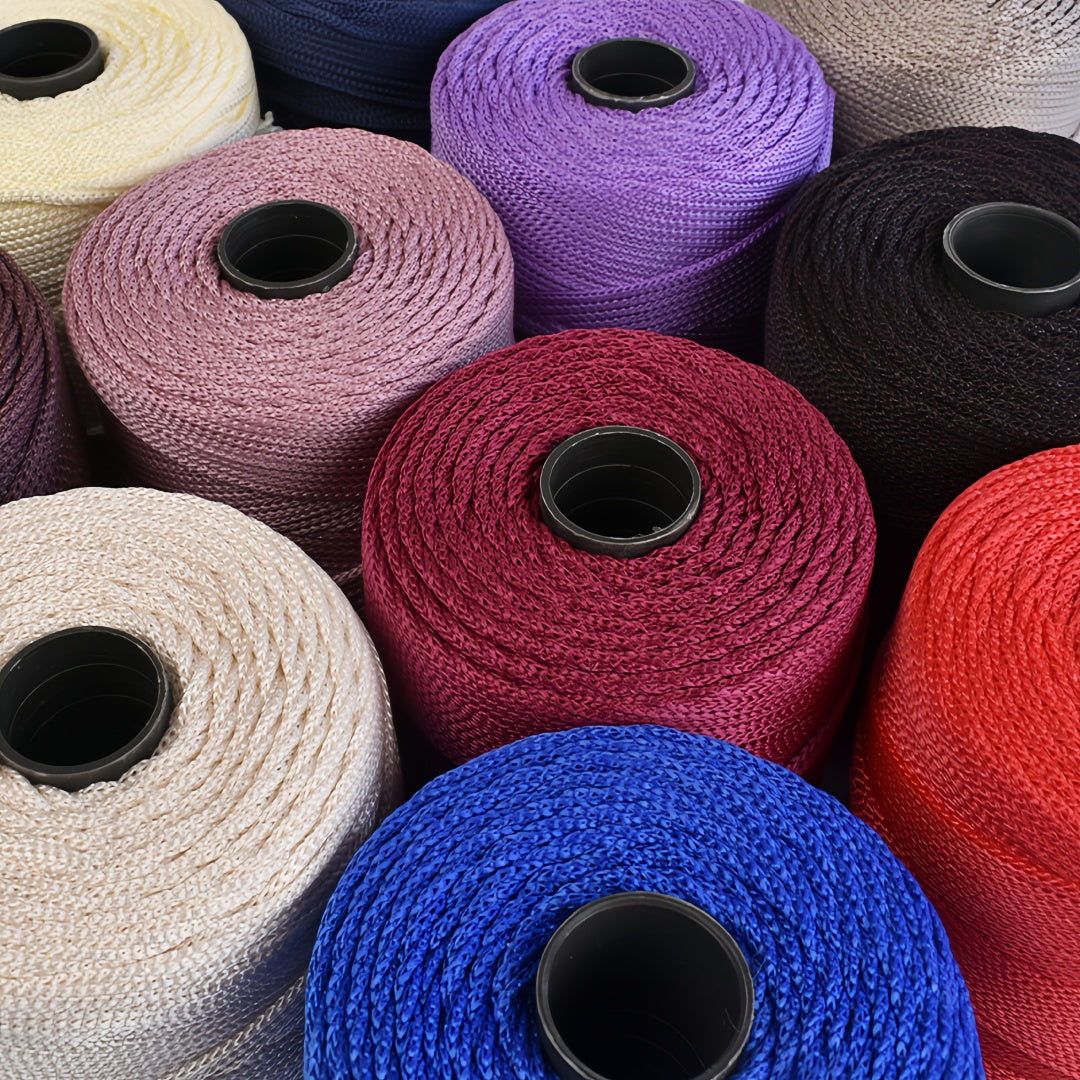Cordino Swan per Borse Uncinetto, Cordino Viscosa 3mm x 200m 240g, Filato Lucido per Macramé, Filo per Uncinetto, Fai Da Te, Ideale per Borse, Decorazioni e Maglieria