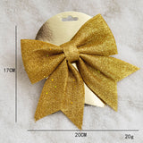 Fiocchi Natalizi Decorativi Glitterati – Set da 5 Pezzi, 3 Colori Assortiti, 20×17 cm, Decorazioni per Albero di Natale, Regali e Addobbi Festivi