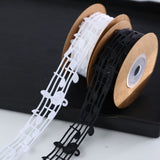 Nastro Decorativo con Note Musicali, Pizzo in Poliestere, Largo 30mm, 10 yard per Rotolo, Merletto Creativo per Artigianato, Festa, Regali, Scrapbooking, Bianco/Nero