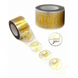 500 pezzi Etichette Adesive Thank You, diametro 2.5cm Rotonde Sticker Oro Metallizzato, Adesivi Decorativi per Fai-Da-Te, Regali, Pacchi, Ringraziamenti, Pasticceria e Piccole Attività