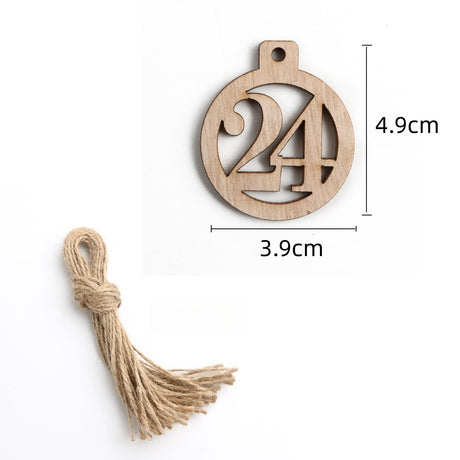 Tag in Legno Numerati 1-25, Legnetti per Decorazioni Fai-Da-Te, Calendario dell’Avvento e Progetti Creativi