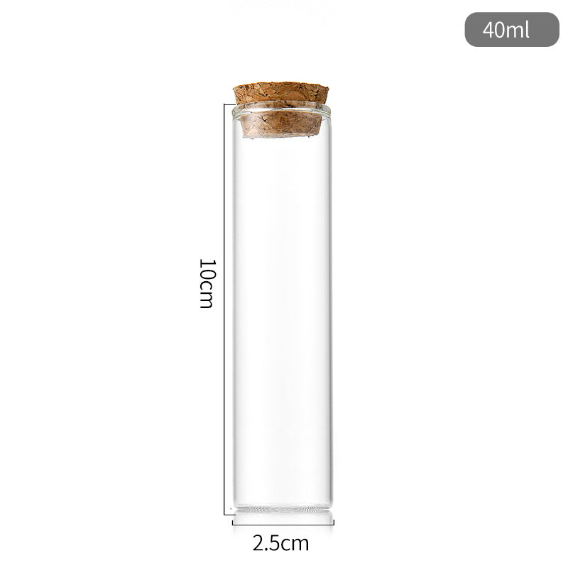 48 Provette in Vetro con Tappo di Sughero, Ø2,5 cm x H10 cm, Trasparenti, Ideali per Matrimonio, Battesimo, Comunione, Feste e Regali