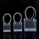 20 Pezzi Borse Regalo Quadrate Trasparenti in PVC Impermeabile con Manico Sacchetti Bomboniere Matrimonio e Feste Varie Misure