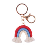 Portachiavi Pendente Arcobaleno Macrame Tessuto a Mano