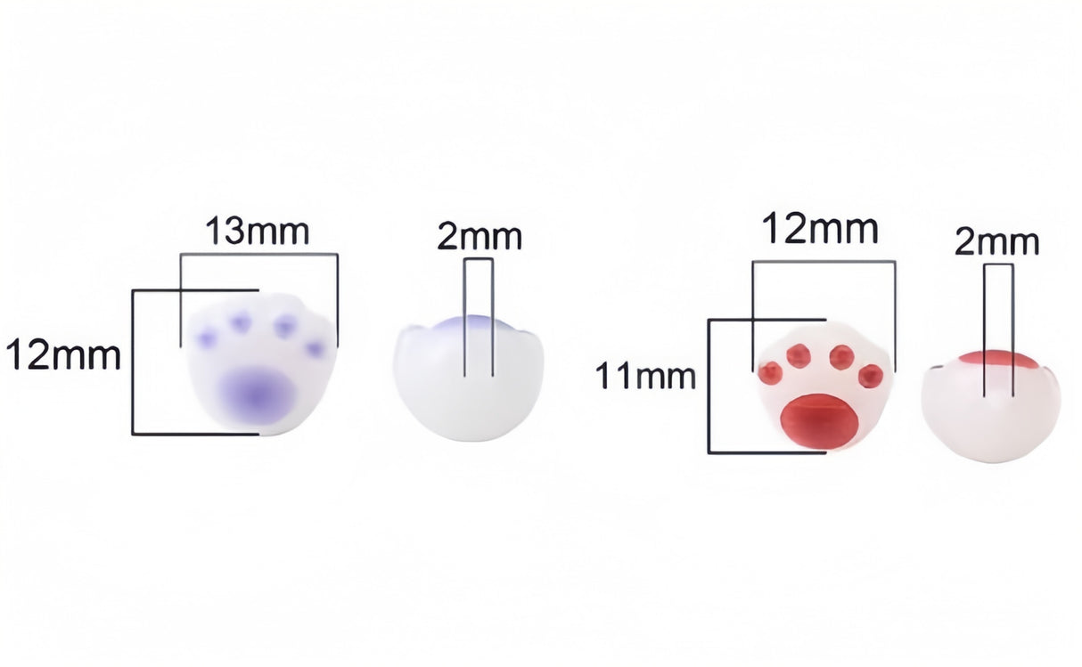 50 Perline Acriliche a Forma di Zampa di Gatto, Colori Assortiti