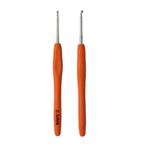 Uncinetto Ergonomico in Alluminio con impugnatura in gomma morbida, Misure (2/2.5/3/3.5/4/4.5/5/5.5/6 mm), Crochet Hook per Maglia e Filati