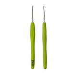 Uncinetto Ergonomico in Alluminio con impugnatura in gomma morbida, Misure (2/2.5/3/3.5/4/4.5/5/5.5/6 mm), Crochet Hook per Maglia e Filati