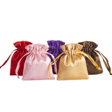 Set di 10 Sacchetti in Raso satin con Cordoncino, Multicolore Misura 9 * 12cm, Bomboniere e Confezioni Regalo