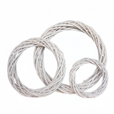 Ghirlanda Corona Anello bianca floreale di vimini rattan Creazione decorazione natale