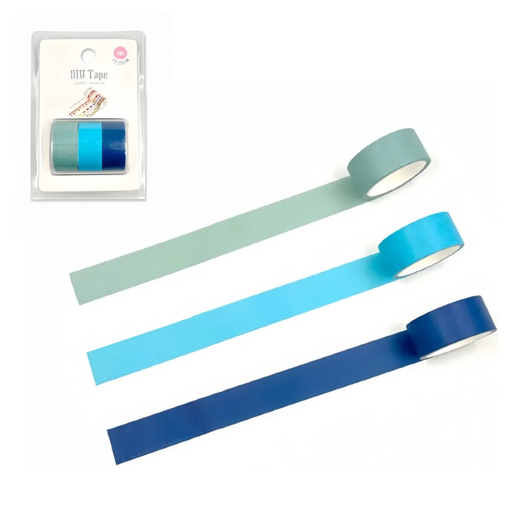3 rotoli di nastro adesivo colorato Painting tape, fai da te decorazione Scrapbooking Toni del blu e dell'azzurro