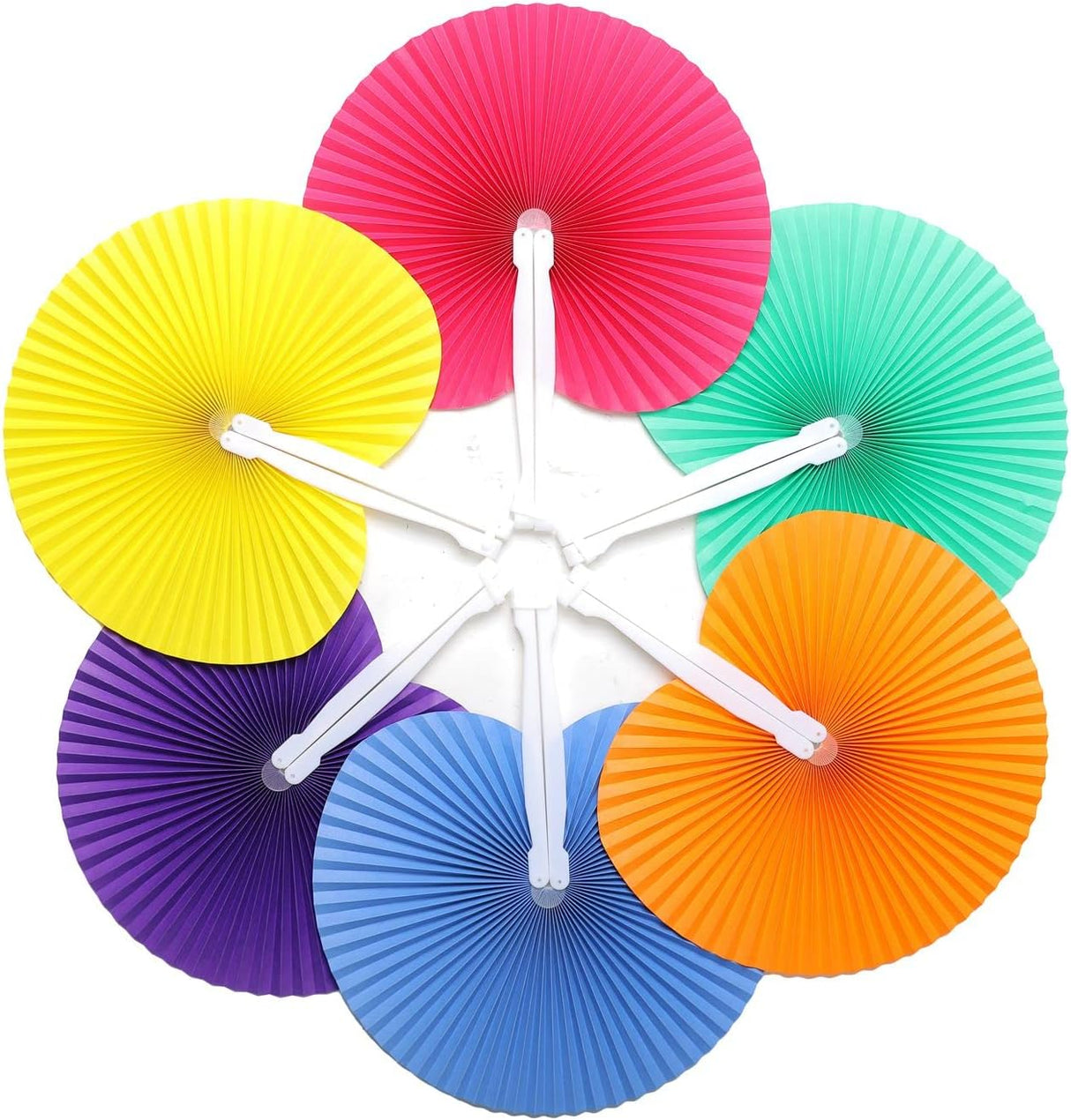 30pz Ventagli Vari Colori Pieghevoli Plastica Carta Pai Pai