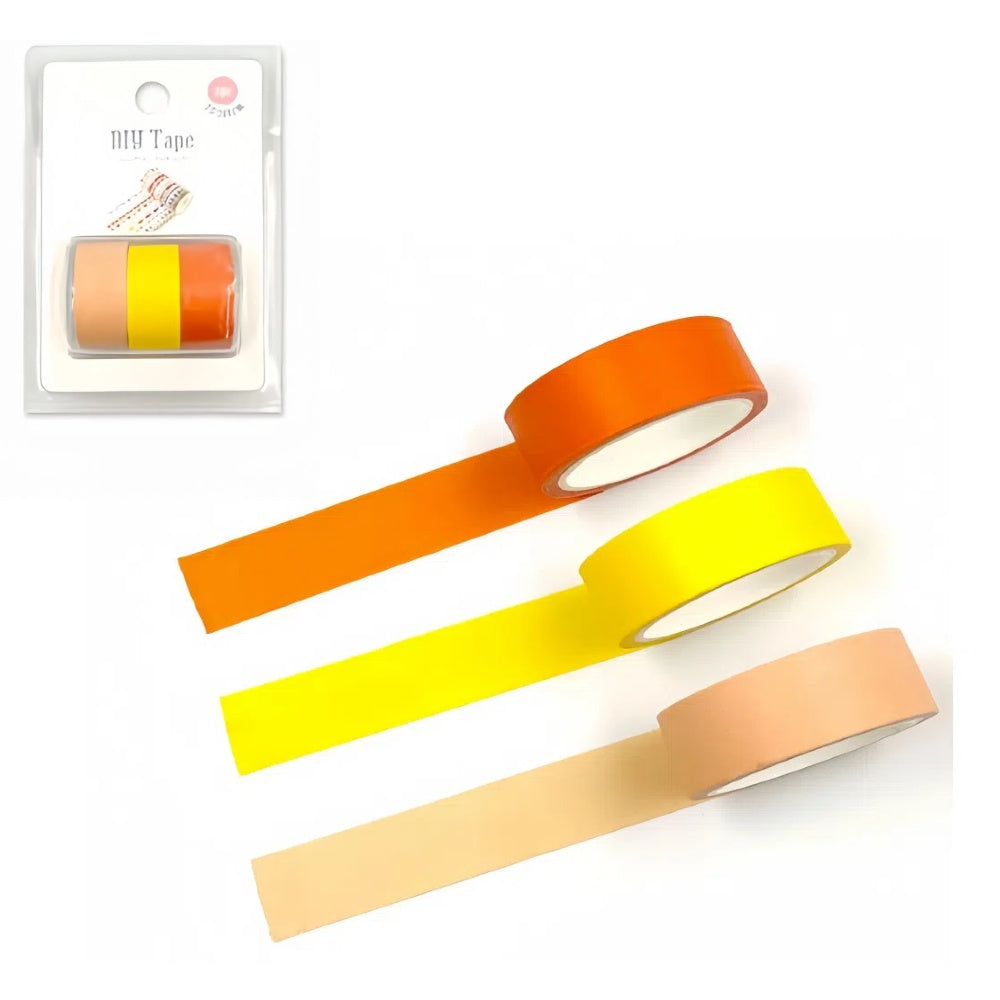 3 rotoli di nastro adesivo colorato Painting tape, fai da te decorazione Scrapbooking Toni del giallo, arancione e beige