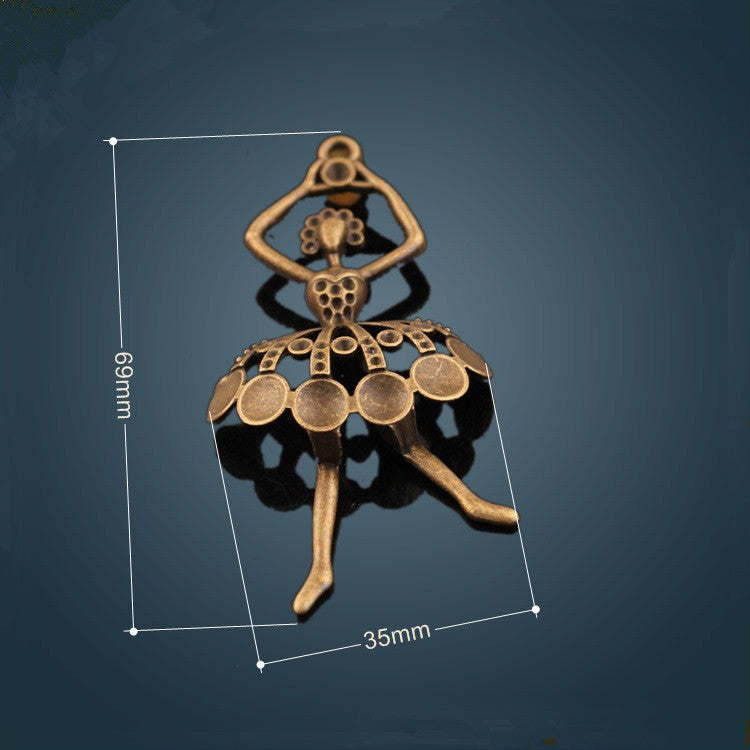20 PEZZI ACCESSORI CIONDOLI BALLERINA VINTAGE FAI DA TE APPLICAZIONE