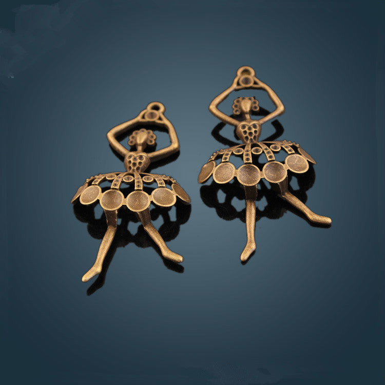 20 PEZZI ACCESSORI CIONDOLI BALLERINA VINTAGE FAI DA TE APPLICAZIONE