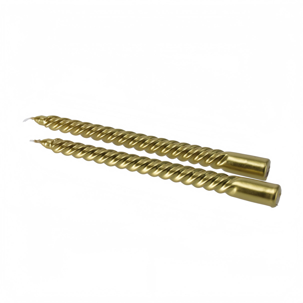 Set 2 candele spirale metallizzate oro - H20*2.2cm diametro