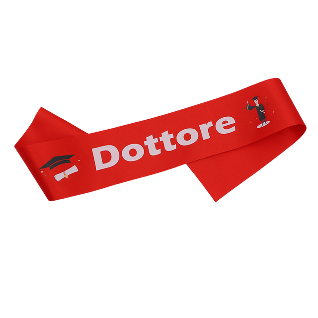 Fascia Per Laurea "Dottore" In Raso Con Paillettes - Decorazione Cerimonia - Foto 4