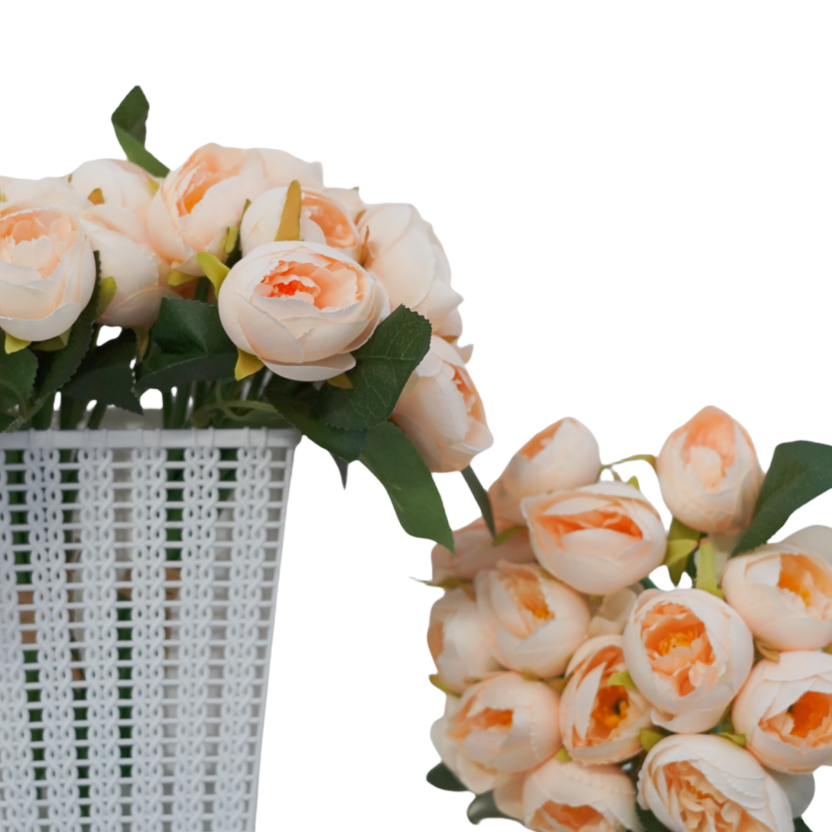 1 mazzo di fiore artificiale 19 teste di seta fiori finti per la decorazione colore Pesca