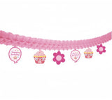 3 metri Ghirlanda Striscia Decorativo Rosa con Slittamento happy birthday carta