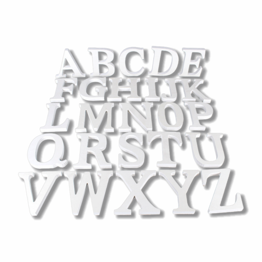 Lettere in Legno Bianco 11×1.2cm, Decorazioni Fai da Te per Matrimonio, Compleanno, Casa, Tavolo, Festa, Appeso Parete Alfabeto