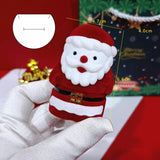 Scatola Portagioielli Babbo Natale in Velluto, Portaoggetti Natalizio per Anelli, Orecchini e Collane, Rosso e Bianco