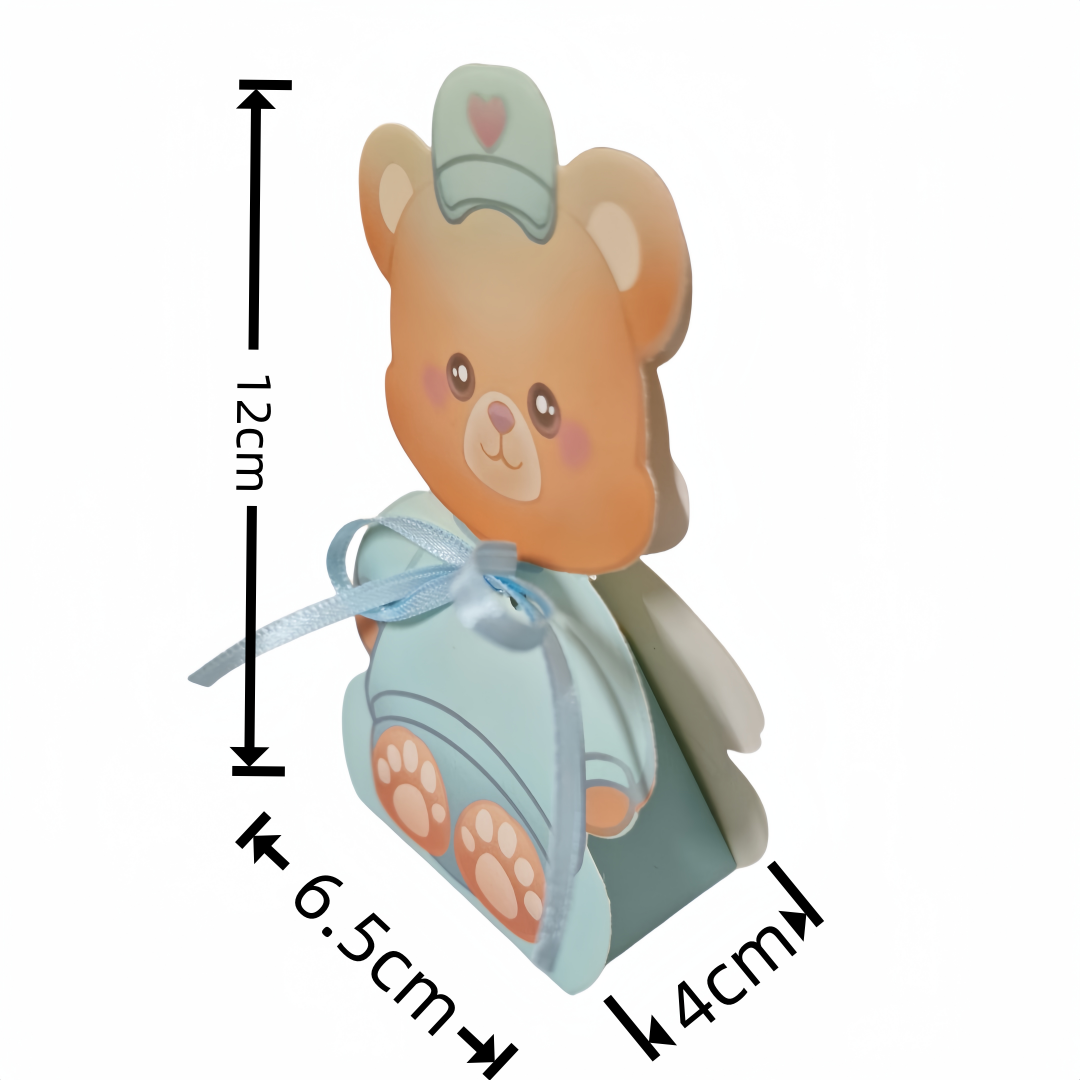 50 Pezzi Portaconfetti Orsetto Carino Cartoncino con Nastro, Bomboniere Nascita e Battesimo, Scatoline Caramelle per Baby Shower, Compleanno e Eventi