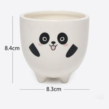vaso decorativo in ceramica a forma di panda – piccolo vaso 8,4x8,3 cm per piante grasse