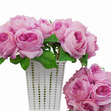 1 mazzi di fiore artificiale 7 teste di seta rose lilla finti per la decorazione