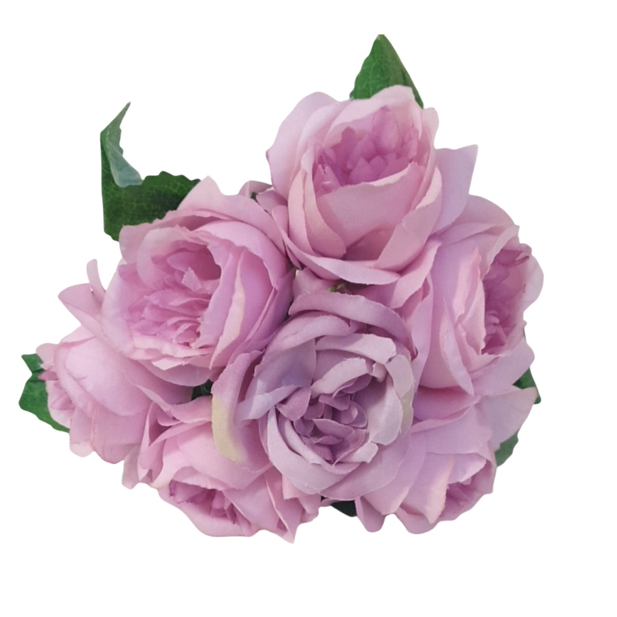 1 mazzi di fiore artificiale 7 teste di seta rose lilla finti per la decorazione