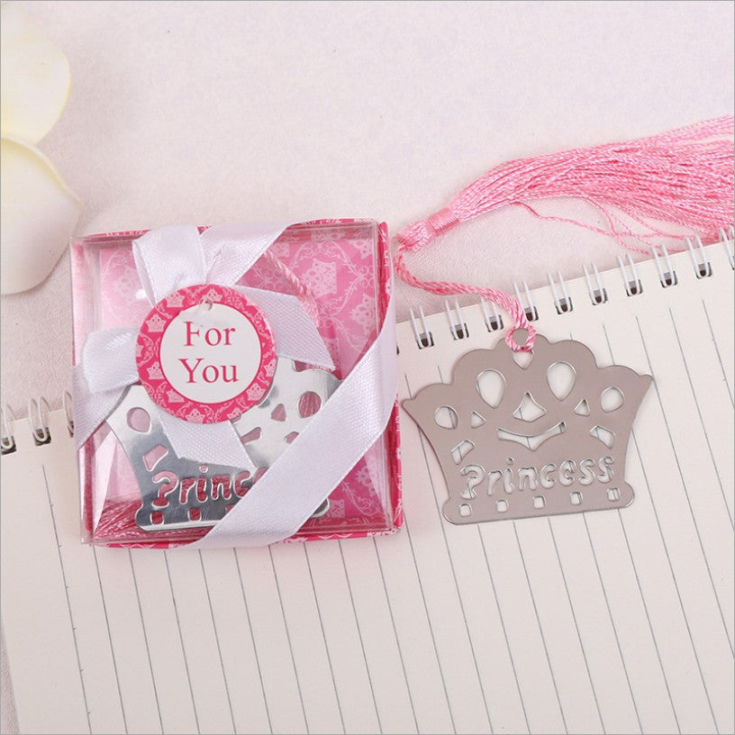 Segnalibro Battesimo Nascita Corona Principessa Rosa
