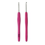 Uncinetto Ergonomico in Alluminio con impugnatura in gomma morbida, Misure (2/2.5/3/3.5/4/4.5/5/5.5/6 mm), Crochet Hook per Maglia e Filati