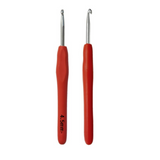Uncinetto Ergonomico in Alluminio con impugnatura in gomma morbida, Misure (2/2.5/3/3.5/4/4.5/5/5.5/6 mm), Crochet Hook per Maglia e Filati