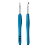 Uncinetto Ergonomico in Alluminio con impugnatura in gomma morbida, Misure (2/2.5/3/3.5/4/4.5/5/5.5/6 mm), Crochet Hook per Maglia e Filati