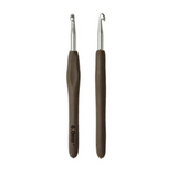 Uncinetto Ergonomico in Alluminio con impugnatura in gomma morbida, Misure (2/2.5/3/3.5/4/4.5/5/5.5/6 mm), Crochet Hook per Maglia e Filati