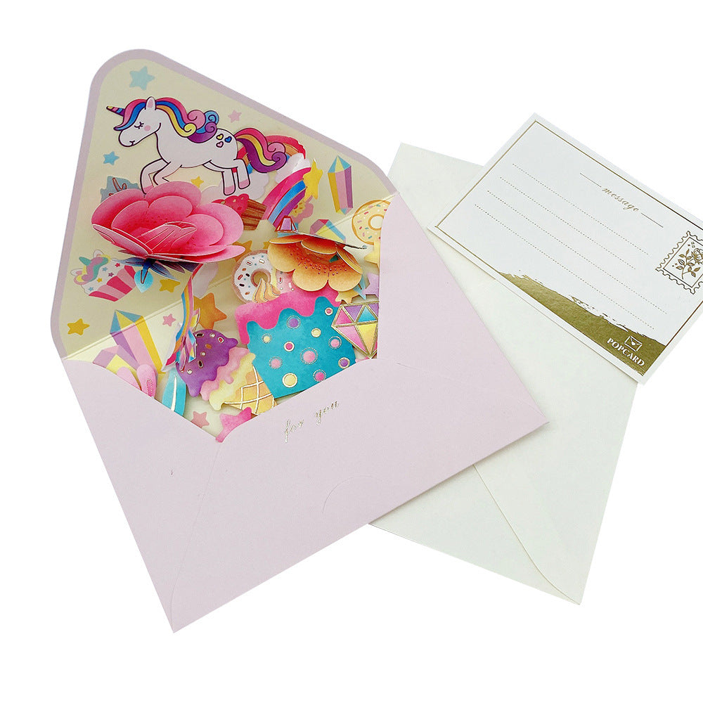 Biglietto 3D Universale: Carta Regalo Carina con Busta e Messaggio Estraibile