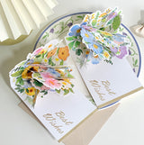 Biglietto di auguri pop-up 3D Anniversario Fiori d'Acquerello 3D con Busta